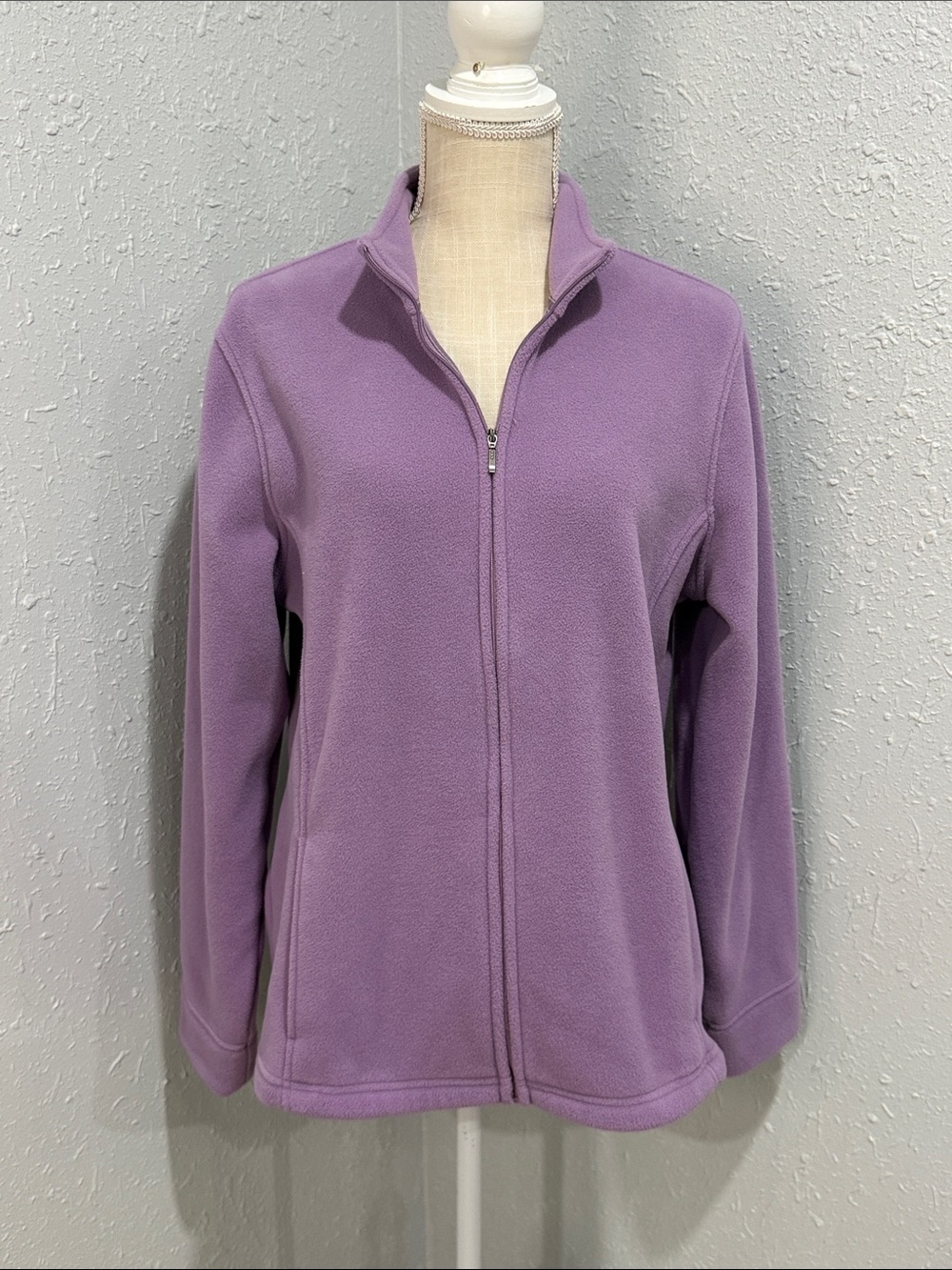 Vintage L.L. Bean Lavender Full-Zip Fleece Jacket Size Large